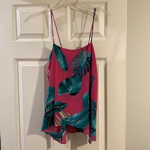 Pink printed tank top